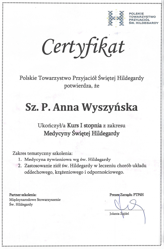 First degree course of st. Hildegard
